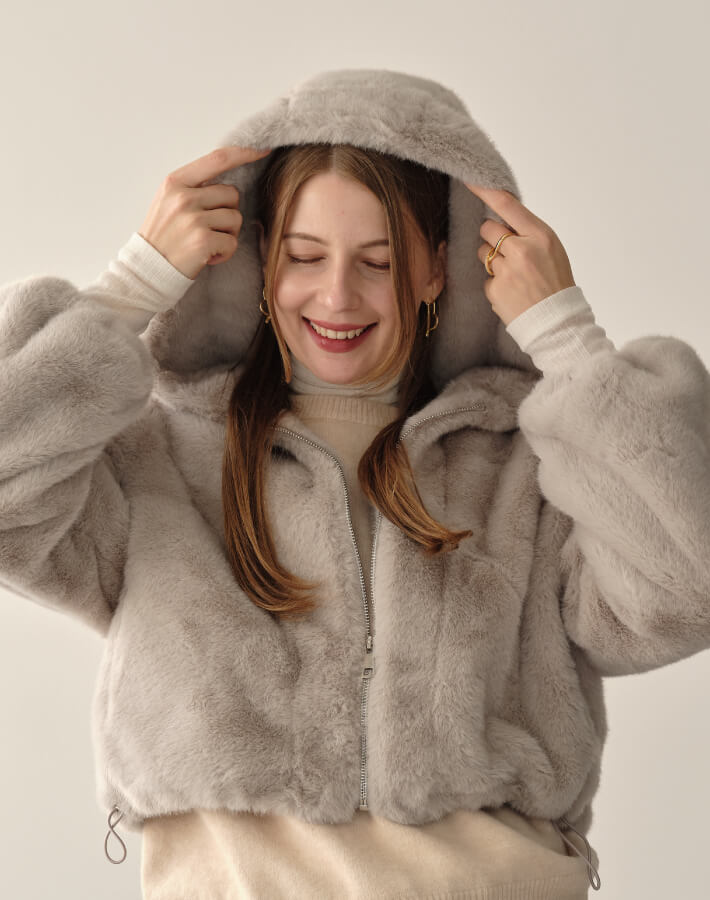 【MIA/ミア】ソフトファーフードジップJK