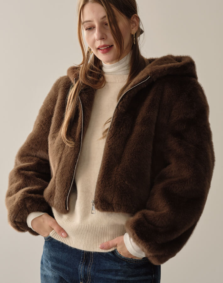 【MIA/ミア】ソフトファーフードジップJK