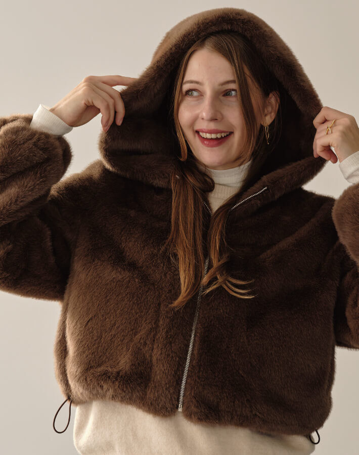 【MIA/ミア】ソフトファーフードジップJK