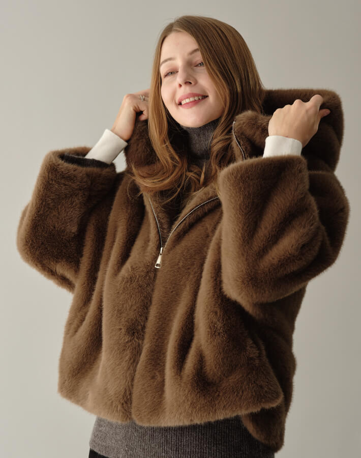 【MIA/ミア】ドルマンソフトファーフードJK