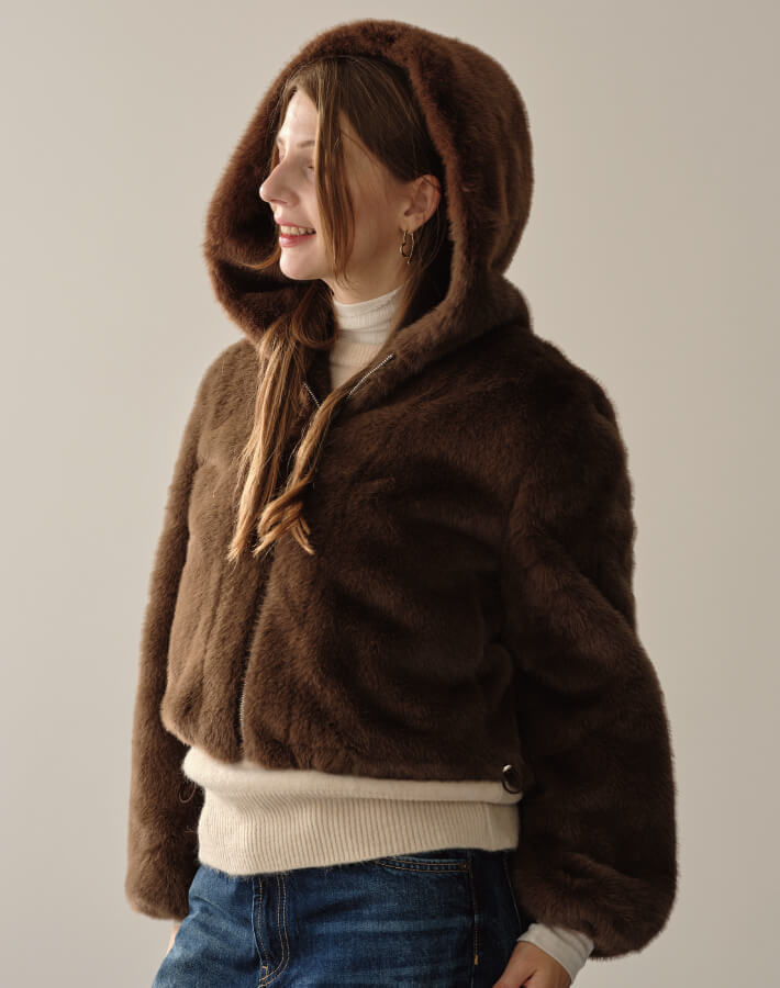 【MIA/ミア】ソフトファーフードジップJK