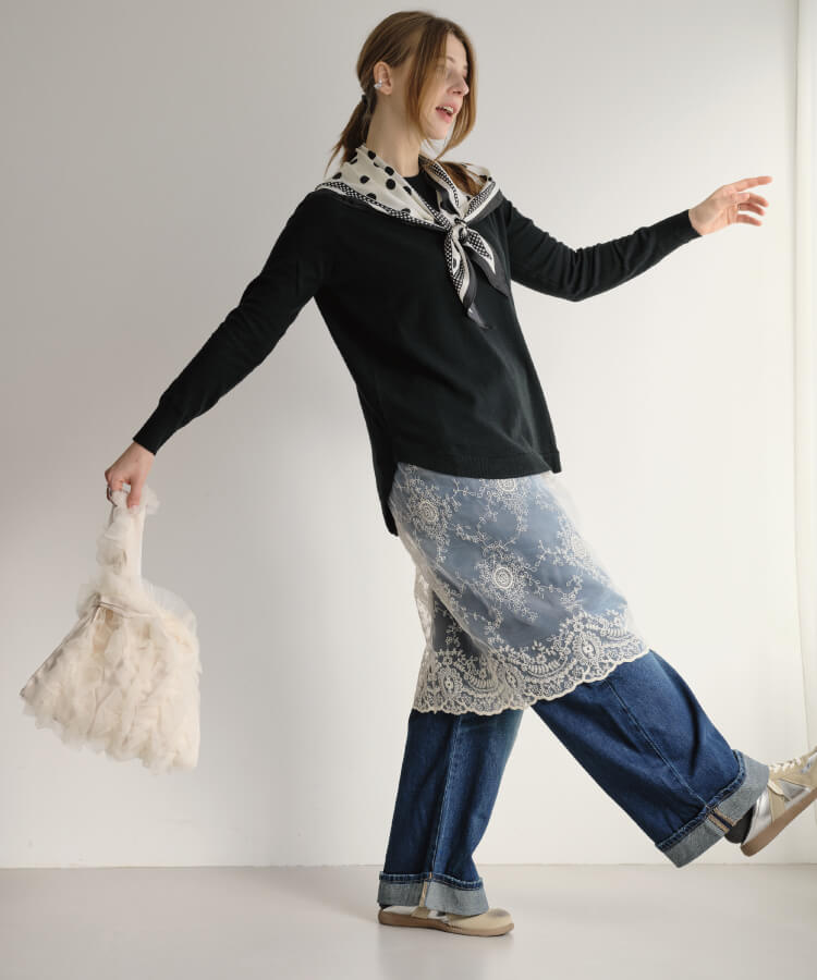 【MIA/ミア】レイヤードレーススカート