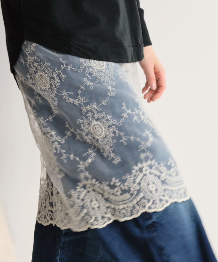 【MIA/ミア】レイヤードレーススカート