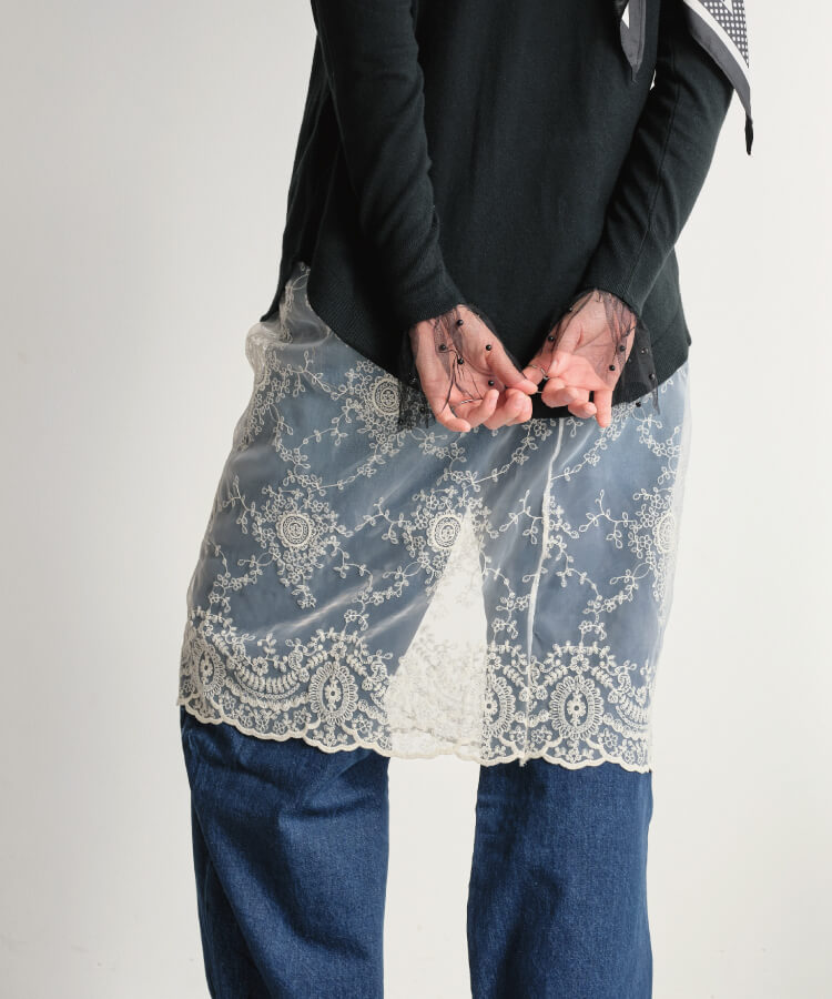 【MIA/ミア】レイヤードレーススカート