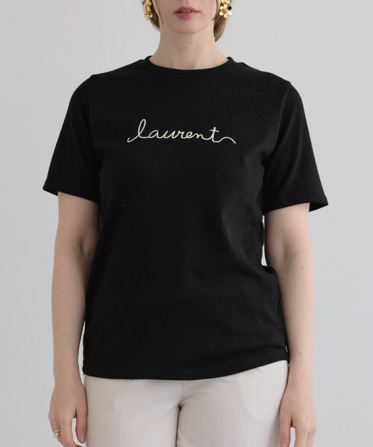 【MIA/ミア】裾レース付きシンプルロゴTシャツ