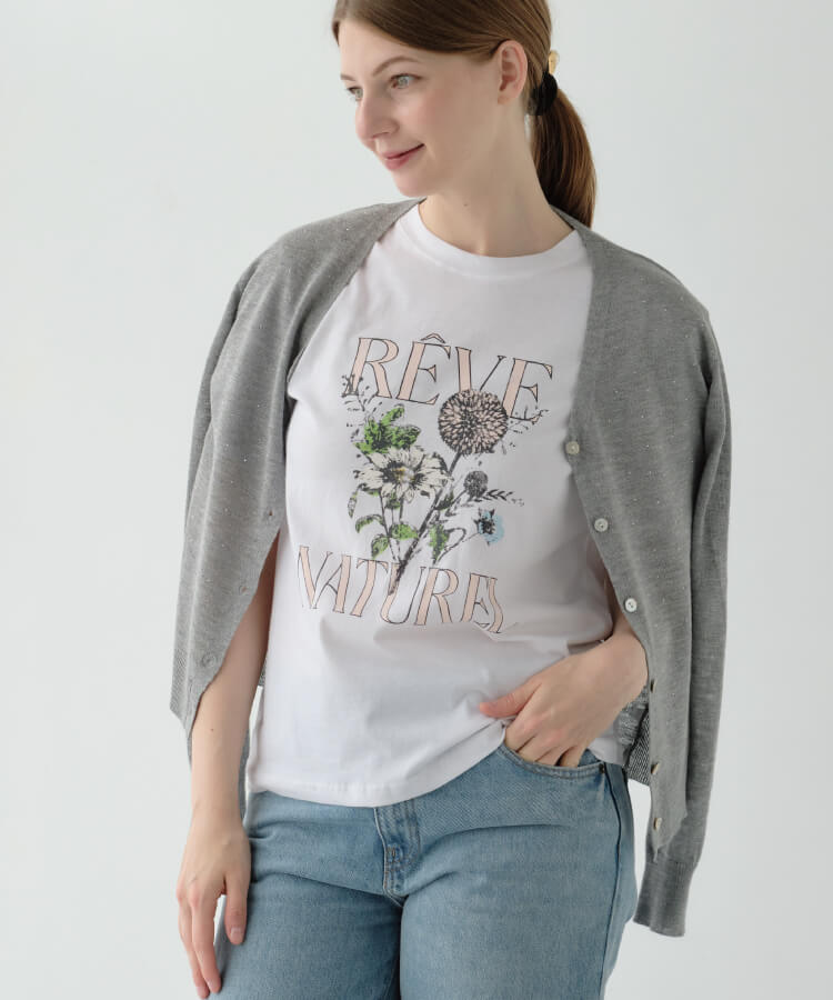 【30%OFF】【MIA/ミア】ブーケプリントTシャツ
