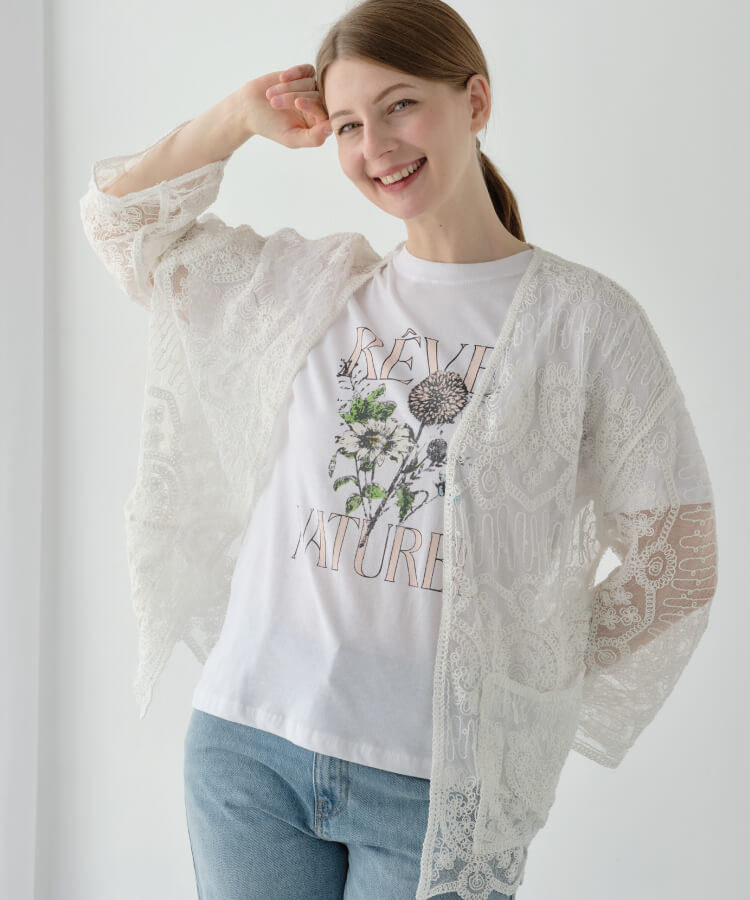 【30%OFF】【MIA/ミア】ブーケプリントTシャツ