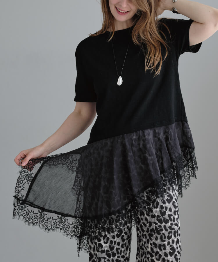 【MIA/ミア】シアーレイヤードレーストップス