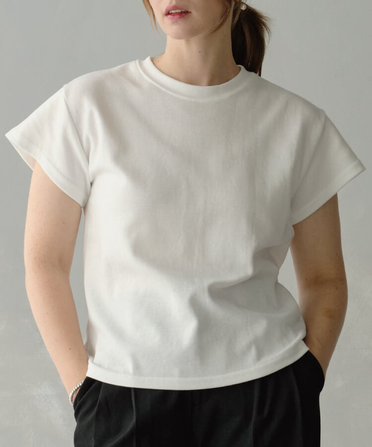 【MIA/ミア】ペイズリー柄スカーフ付きTシャツ
