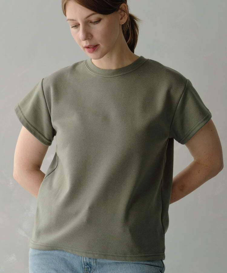 【MIA/ミア】ペイズリー柄スカーフ付きTシャツ